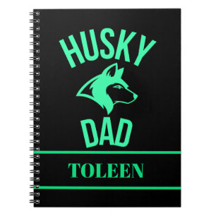 Gepersonaliseerde Husky Dad, Dog Dad Notitieboek