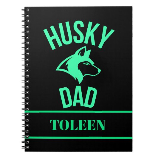 Gepersonaliseerde Husky Dad, Dog Dad Notitieboek (Voorkant)