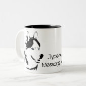 Gepersonaliseerde Husky Dog Cup met Mok Coffee Cup (Voorkant links)
