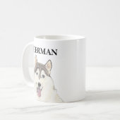 Gepersonaliseerde Husky Dog Koffiemok (Voorkant links)