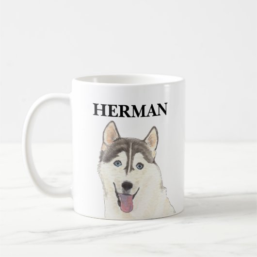 Gepersonaliseerde Husky Dog Koffiemok (Links)