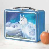 Gepersonaliseerde Husky hond met bergen (In situ)