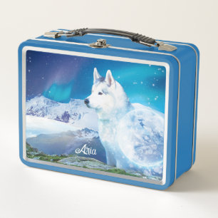 Gepersonaliseerde Husky hond met bergen