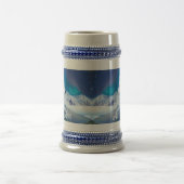 Gepersonaliseerde Husky hond met bergen Bierpul (Center)