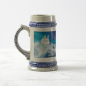 Gepersonaliseerde Husky hond met bergen Bierpul (Links)