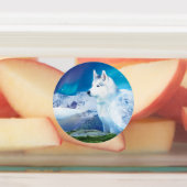 Gepersonaliseerde Husky hond met bergen Labels (Aangebracht)