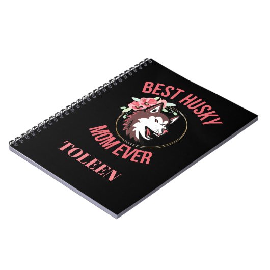 Gepersonaliseerde Husky mama, Dog mama Notitieboek (Linkerzijde)