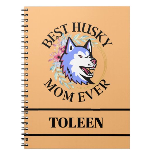 Gepersonaliseerde Husky mama, Dog mama Notitieboek (Voorkant)