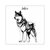 Gepersonaliseerde husky rubberstempel (Afrduk)