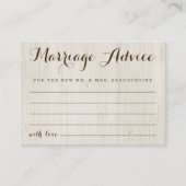 Gepersonaliseerde Huwelijksadvies Kaart - Rustiek  Contactkaartje (Voorkant)