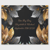 Gepersonaliseerde huwelijkscadeau Goud & Zilver Cadeaupapier (Vlak)