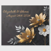 Gepersonaliseerde huwelijkscadeau Goud & Zilver Cadeaupapier (Vlak)