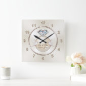 Gepersonaliseerde Huwelijkscadeaus, bruiloft Vierkante Klok (Huis)