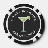 Gepersonaliseerde huwelijksfoto Goed voor één Drin Poker Chips (Achterkant)