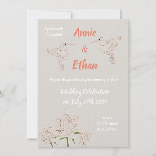 Gepersonaliseerde huwelijksuitnodiging kaart (Voorkant)