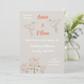 Gepersonaliseerde huwelijksuitnodiging kaart (Staand voorkant)