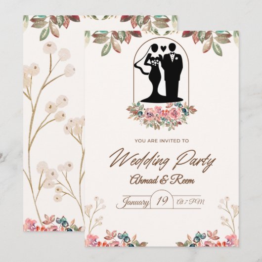 Gepersonaliseerde huwelijksuitnodigingen met uw fo kaart (Voorkant / Achterkant)