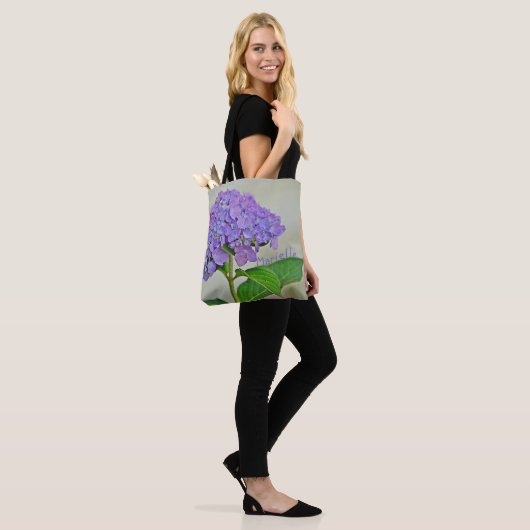 Gepersonaliseerde Hydrangea Blossom Tote Bag (Op model)