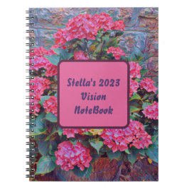 Gepersonaliseerde hydrangea verf Vision notitieboe Notitieboek