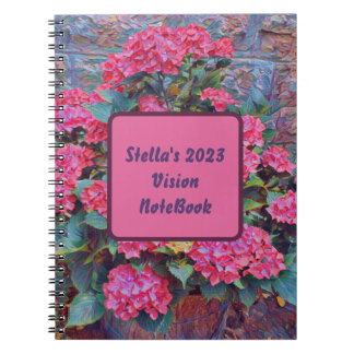Gepersonaliseerde hydrangea verf Vision notitieboe Notitieboek