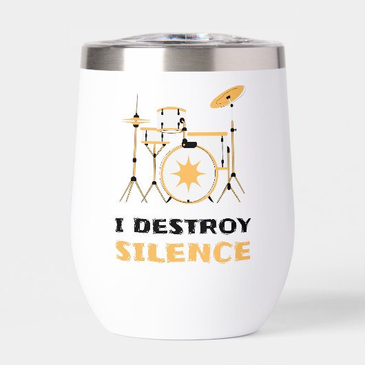 Gepersonaliseerde I Destroy Silence Funny Drummer (Voorkant)
