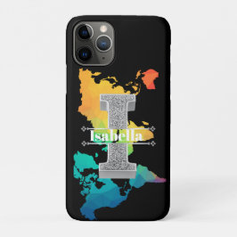 Gepersonaliseerde I Initiaal Silver Monogram Jouw  Case-Mate iPhone Case