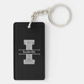 Gepersonaliseerde I Initiaal Silver Monogram Jouw  Sleutelhanger (achterkant)
