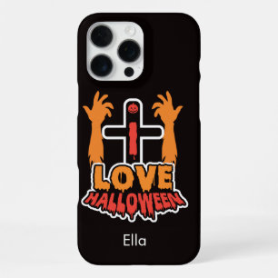 Gepersonaliseerde I Love Halloween iPhone 16 Pro Max Hoesje