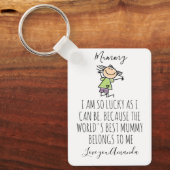 Gepersonaliseerde I Love Mummy van Daughter, Sleutelhanger (Voorkant)