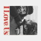 Gepersonaliseerde 'I Love Us' Koppel Foto Verjaard Fleece Deken (Voorkant (Horizontaal))