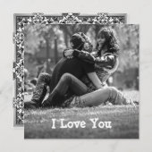 Gepersonaliseerde "I Love You" Foto Border Kaart (Voorkant / Achterkant)