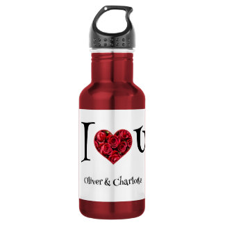 Gepersonaliseerde I Love You Koppel Namen Waterfles