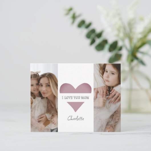 Gepersonaliseerde 'I Love You Mom'-Kaart Briefkaart