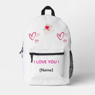 Gepersonaliseerde "I Love You" Rugzak met Harten—C