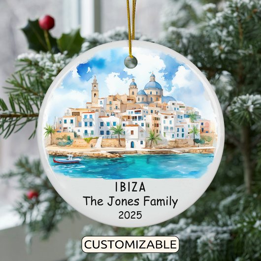 Gepersonaliseerde Ibiza Ornament, Spanje Keramisch Ornament