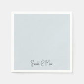 Gepersonaliseerde Ice Blue bruiloft servetten (Voorkant)