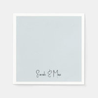 Gepersonaliseerde Ice Blue bruiloft servetten