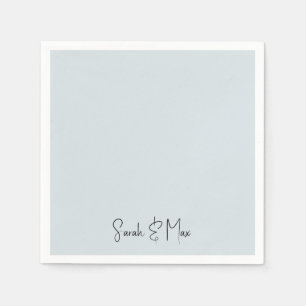 Gepersonaliseerde Ice Blue bruiloft servetten