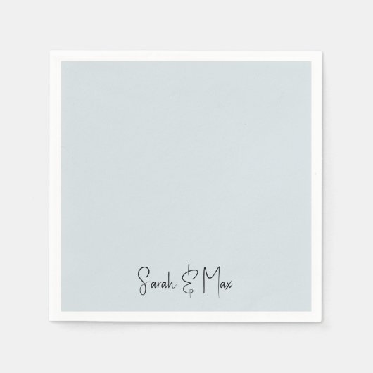 Gepersonaliseerde Ice Blue bruiloft servetten (Voorkant)