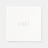 Gepersonaliseerde Ice Blue Monogram bruiloft serve Servet (Voorkant)