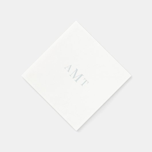 Gepersonaliseerde Ice Blue Monogram bruiloft serve Servet (Hoek)