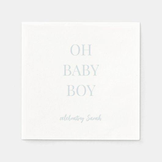 Gepersonaliseerde Ice Blue Oh Baby Jongen Douche S Servet (Voorkant)