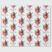 Gepersonaliseerde Ice Cream Cone Verjaardag Cadeaupapier (Vlak)