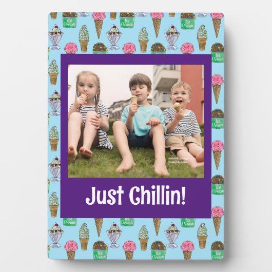 Gepersonaliseerde Ice Cream Foto Plaque Fotoplaat (voorkant)