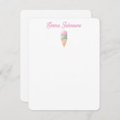 Gepersonaliseerde Ice Cream Note Kaart Notitiekaartje (Voorkant / Achterkant)