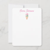 Gepersonaliseerde Ice Cream Note Kaart Notitiekaartje (Voorkant)