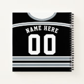 Gepersonaliseerde Ice Hockey Jersey Sjabloon Notit Notitieboek (Achterkant)