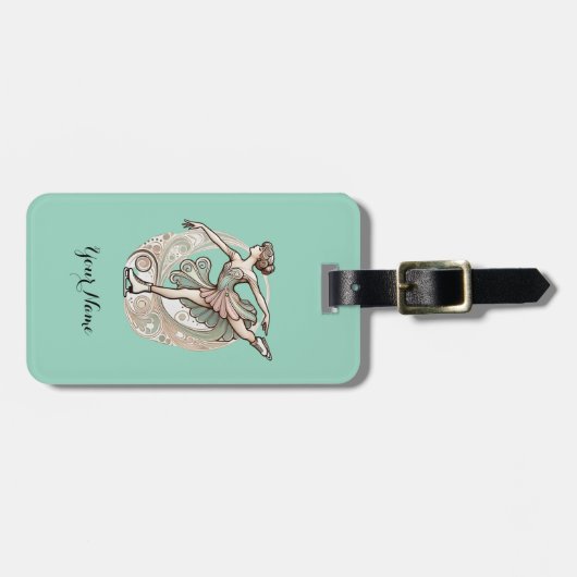 Gepersonaliseerde Ice Skater Bag Label Bagagelabel (Voorkant horizontaal)