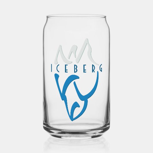 Gepersonaliseerde Iceberg Art Blue Blikvorm Glas (Voorkant)