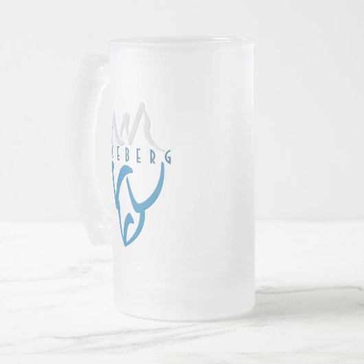 Gepersonaliseerde Iceberg Art Blue Matglas Bierpul (Voorkant links)